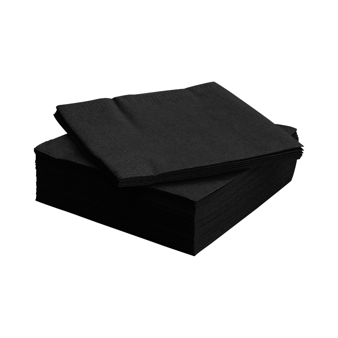 Servetele negre, 2 straturi, 24 x 24 cm, 50 buc/pachet